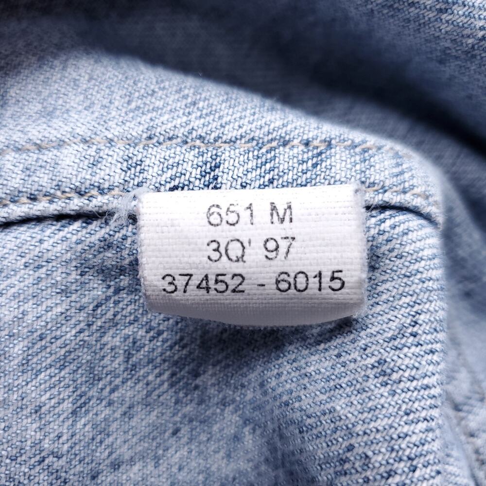VTG Levi's Denim Vest Junior L (Women XS/S) Stone Wash Blue Streetwear Retro Y2K - Picture 6 of 11